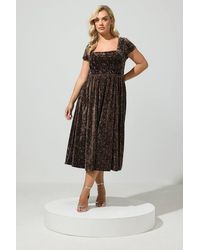 Yours - Crushed Velvet Glitter Skater Dress - Lyst