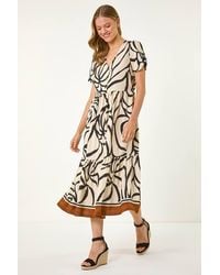 Roman - Linear Border Shirt Dress - Lyst
