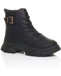 AJVANI - Low Heel Chunky Flatform Ankle Boots - Lyst