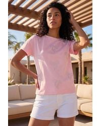 Roman - Bow Embellished Cotton T-Shirt - Lyst