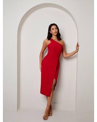 Chi Chi London - One Shoulder Split Detail Midi Dress - Lyst