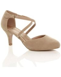 AJVANI - Mid Heel Crossed Straps Court Shoes - Lyst