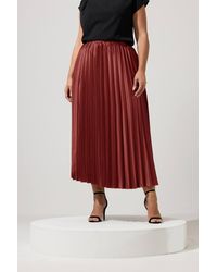 Yours - Pleated Satin Skirt - Lyst