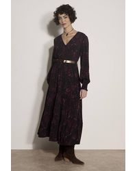 Apricot - Floral Crepe Midi Dress - Lyst