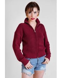 Enorsia - Funnel Neck Two-Way Zip Jumper - Lyst