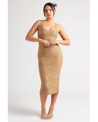 Urban Bliss - Textured Scoop Back Midi Dress - Lyst