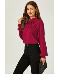 FS Collection - High Neck Back Cut Detail Blouse Top - Lyst