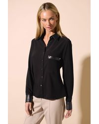 Star by Julien MacDonald - Faux Leather Trim Shirt - Lyst