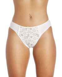 CAMILLE - Three Pack Lace Front Hi-Leg Briefs - Lyst