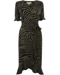 oasis tiger wrap dress