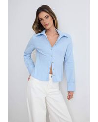 WOVCOR - Button Detail Fitted Long Sleeve Shirt - Lyst