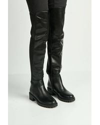 Miss Diva - Ambrosia Over Knee Elastic Cleated Sole Boots - Lyst