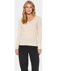 Saint Tropez - Milasz Long Sleeve V-Neck Jumper - Lyst