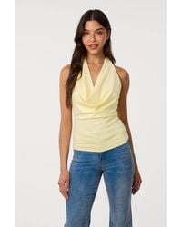 Pink Vanilla - Halterneck Cowl Soft Stretch Top - Lyst