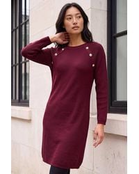 Roman - Petite Button Detail Knit Dress - Lyst