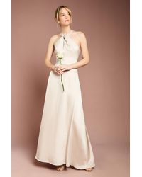 Coast - Honoured Twist Halterneck Satin Maxi Bridesmaid Dress - Lyst