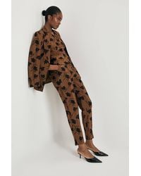 Karen Millen - Maple Leaf Jacquard Ankle Grazer Trouser - Lyst