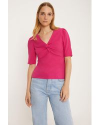Oasis - Twist Front Stretch Crepe Top - Lyst