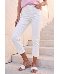 Roman - Slim Leg Turn Up Stretch Jeans - Lyst