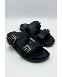 Miss Diva - Elise 2 Band Buckle Flat Slider - Lyst