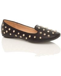 AJVANI - Flat Heel Studded Loafers Ballet Pumps - Lyst