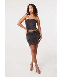 Pink Vanilla - Diamante Denim Mini Skirt - Lyst