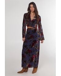 Nasty Gal - Floral Devore Maxi Skirt - Lyst