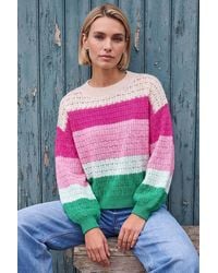 Roman - Textured Wide Stripe Jumper - Lyst