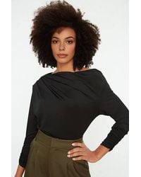WOVCOR - Asymmetrical Drape Knit Top W/ One-Shoulder Collar - Lyst