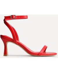 Linzi - Elevate Faux Leather Barely There Stiletto Heeled Sandals - Lyst