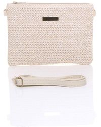 AJVANI - Detachable Crossbody Strap Summer Woven Boho Clutch Bag - Lyst
