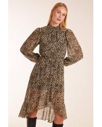 Blue Vanilla - High Neck Wrap Midi Dress - Lyst