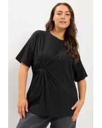 Yours - Twist Front T-Shirt - Lyst
