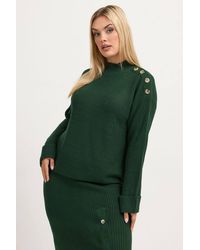 Yours - High Neck Knitted Jumper - Lyst