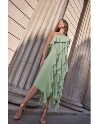 Star by Julien MacDonald - One Shoulder Ruffle Tiered Dress - Lyst
