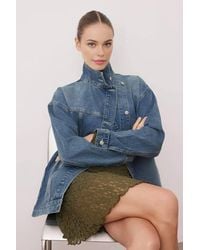 WOVCOR - Washed High Neck Denim Jacket - Lyst