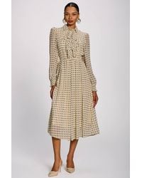 Jolie Moi - Chiffon Print Ruffled Shirt Dress - Lyst