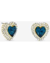 Jon Richard - Plated & Sapphire Heart Earrings - Lyst