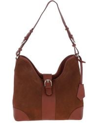Ashwood Leather - 'Tesoro Toscano' Top Zip Soft Suede Leather Shoulder Bag - Lyst