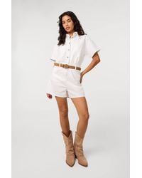 Pink Vanilla - Pocket Detail Denim Playsuit - Lyst