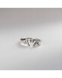 The Colourful Aura - 925 Hand Heart Couple Love Adjustable Stackable Ring - Lyst