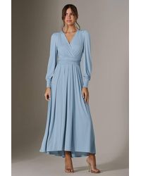 Jolie Moi - Long Sleeve Soft Silky Jersey Maxi Dress - Lyst
