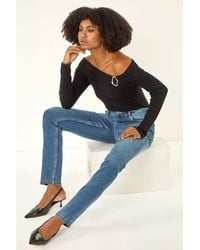 Roman - Slim Leg Stretch Mom Jeans - Lyst