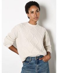 Apricot - Chunky Cable Knit Crop Jumper - Lyst