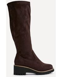 Linzi - Maintain Wide Fit Faux Suede Stretch High Leg Wedge Boot - Lyst
