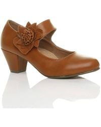AJVANI - Mid Block Heel Mary Jane Comfort Court Shoes - Lyst