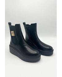 Miss Diva - Ignee Side Brooch Detail Stretch Panel Ankle Boots - Lyst
