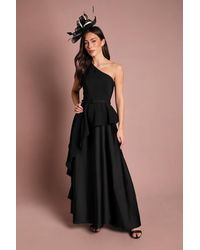 Coast - One Shoulder Ruffle Detail Satin Maxi Dress - Lyst