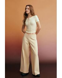 Dilvin - High-Waist Wide-Leg Crepe Trousers - Lyst