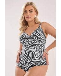Yours - Geometric Print Swimsuit - Lyst